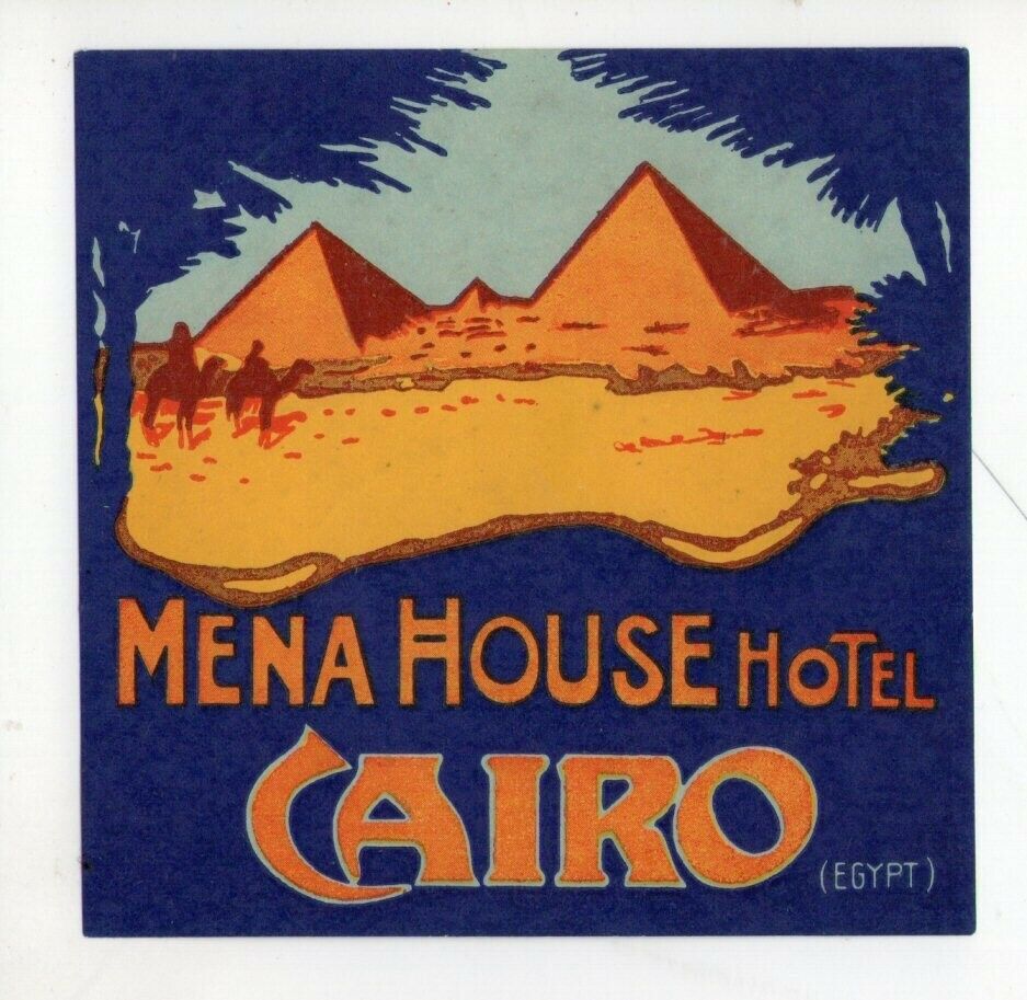 Rare Hotel luggage label Kofferaufkleber Egypt Mena House style 2. Cairo #065