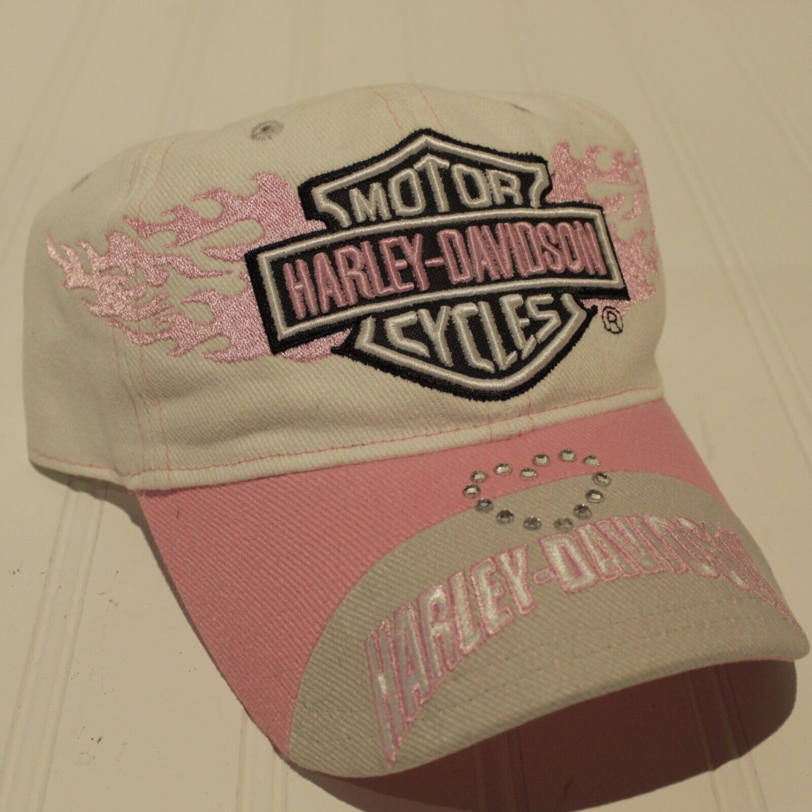 Harley Davidson Womans Pink Hat Embroibered B&SLogo New