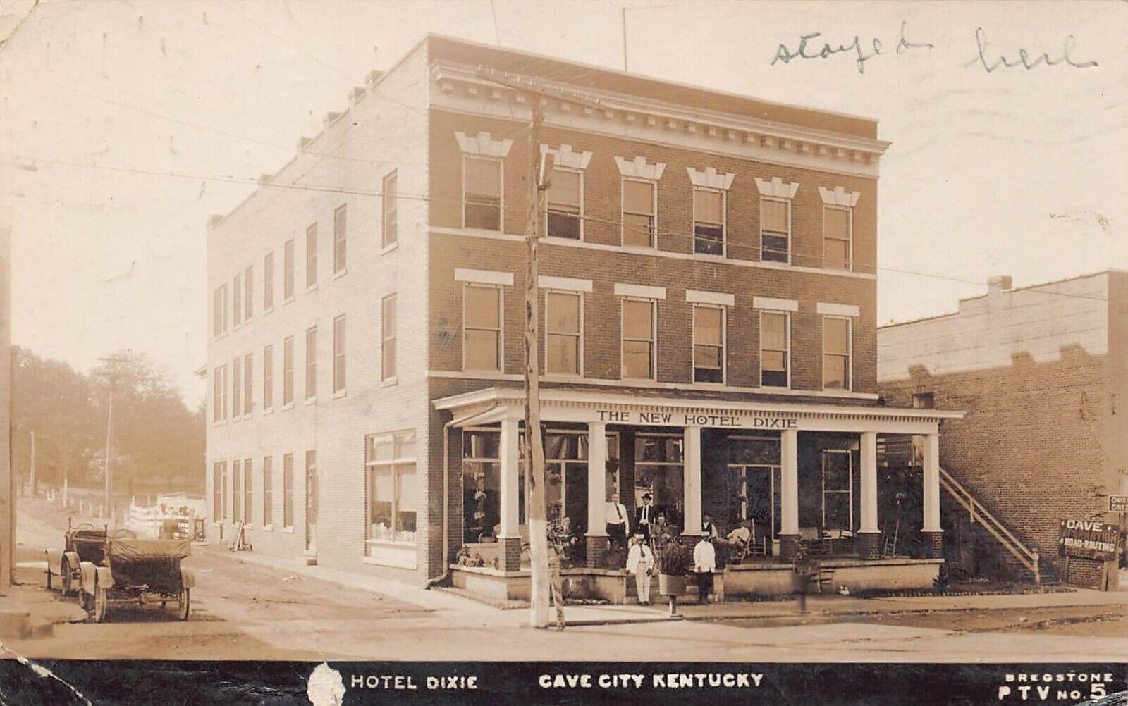 RPPC Cave City Kentucky KY New Hotel Dixie c1922 Vintage Photo Postcard K10