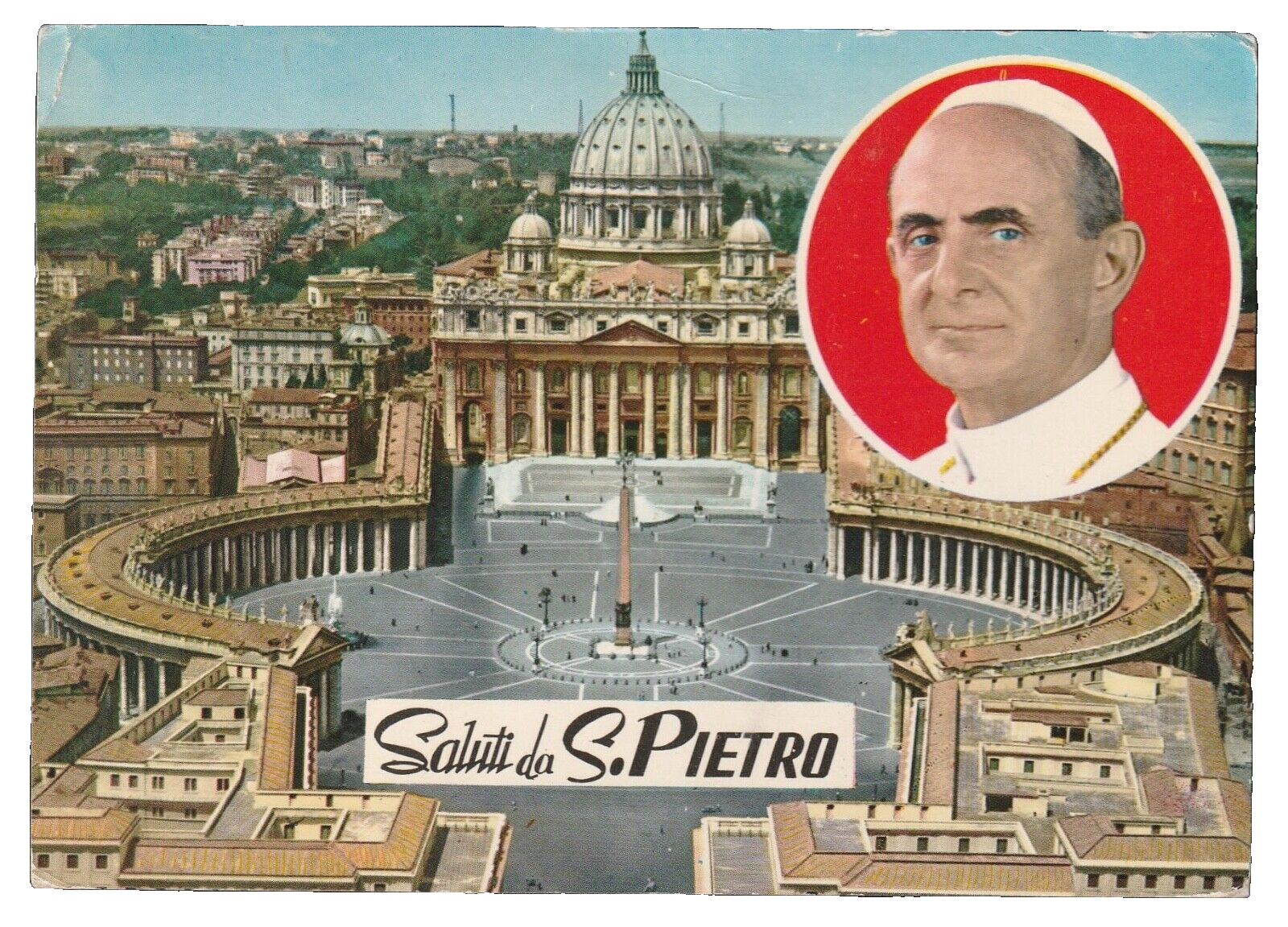 Saluti dal S. Pietro Italy Postcard Postmark 1964.