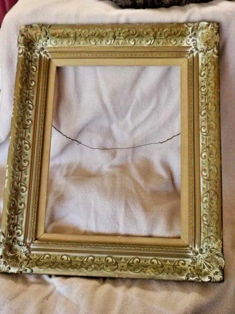 Ornate Antique Wooden Gold Picture Frame 19 x 23 inch Outer Dimension