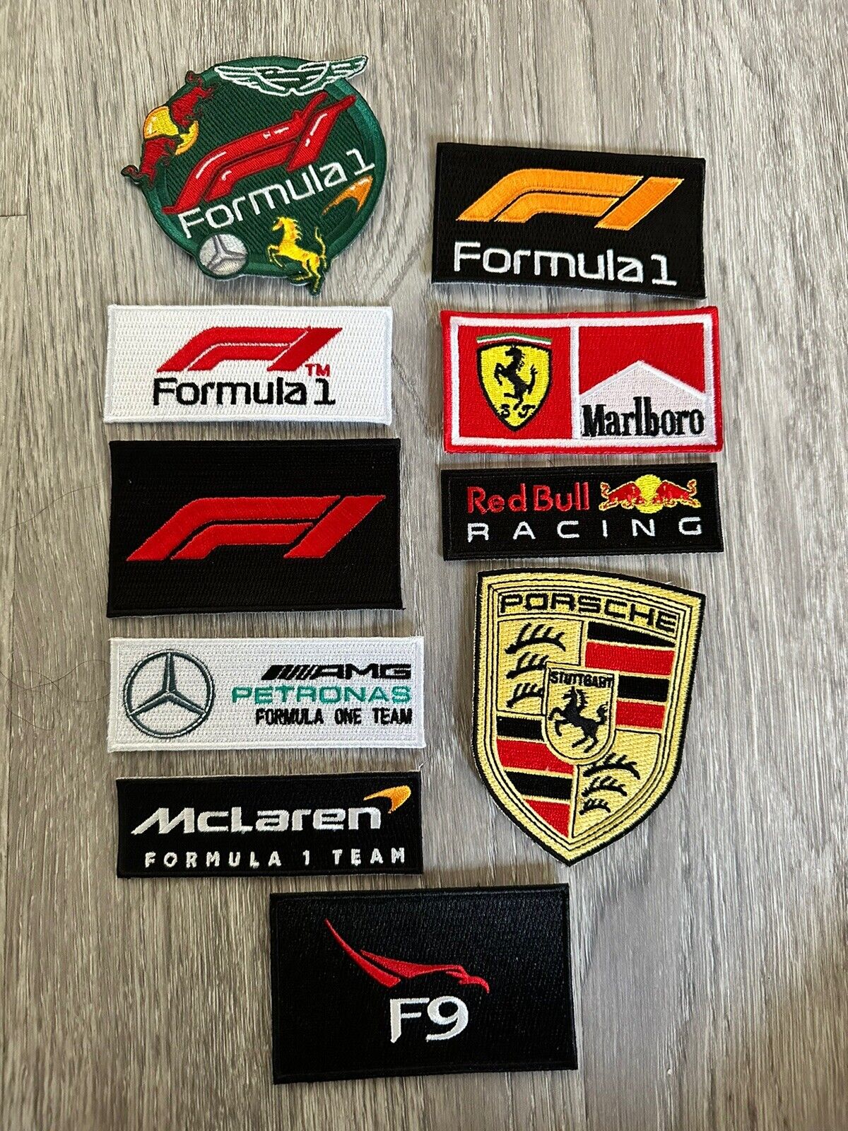 ULTIMATE FORMULA ONE F1 RACING 10 Pack Red Ferrari Grand Prix Iron-on PATCHES