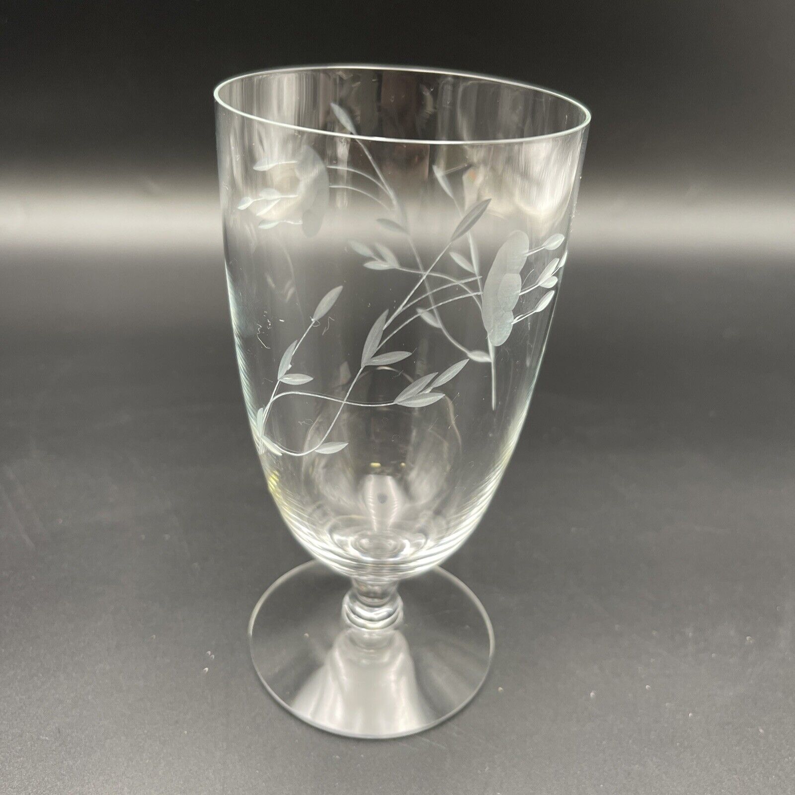 Vintage Princess House Heritage Etched Crystal Footed Water Tea Cocktail Glass
