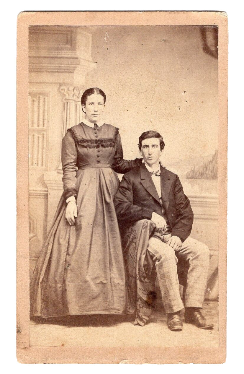 RARE pen name FANNY FERN w/husband or brother 1860s SARA PAYSON WILLIS CDV