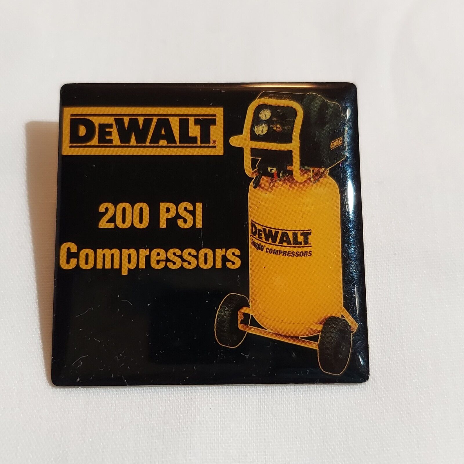 Home Depot DEWALT Power Tools 200 PSI Compressor Vendor Employee Apron Lapel Pin