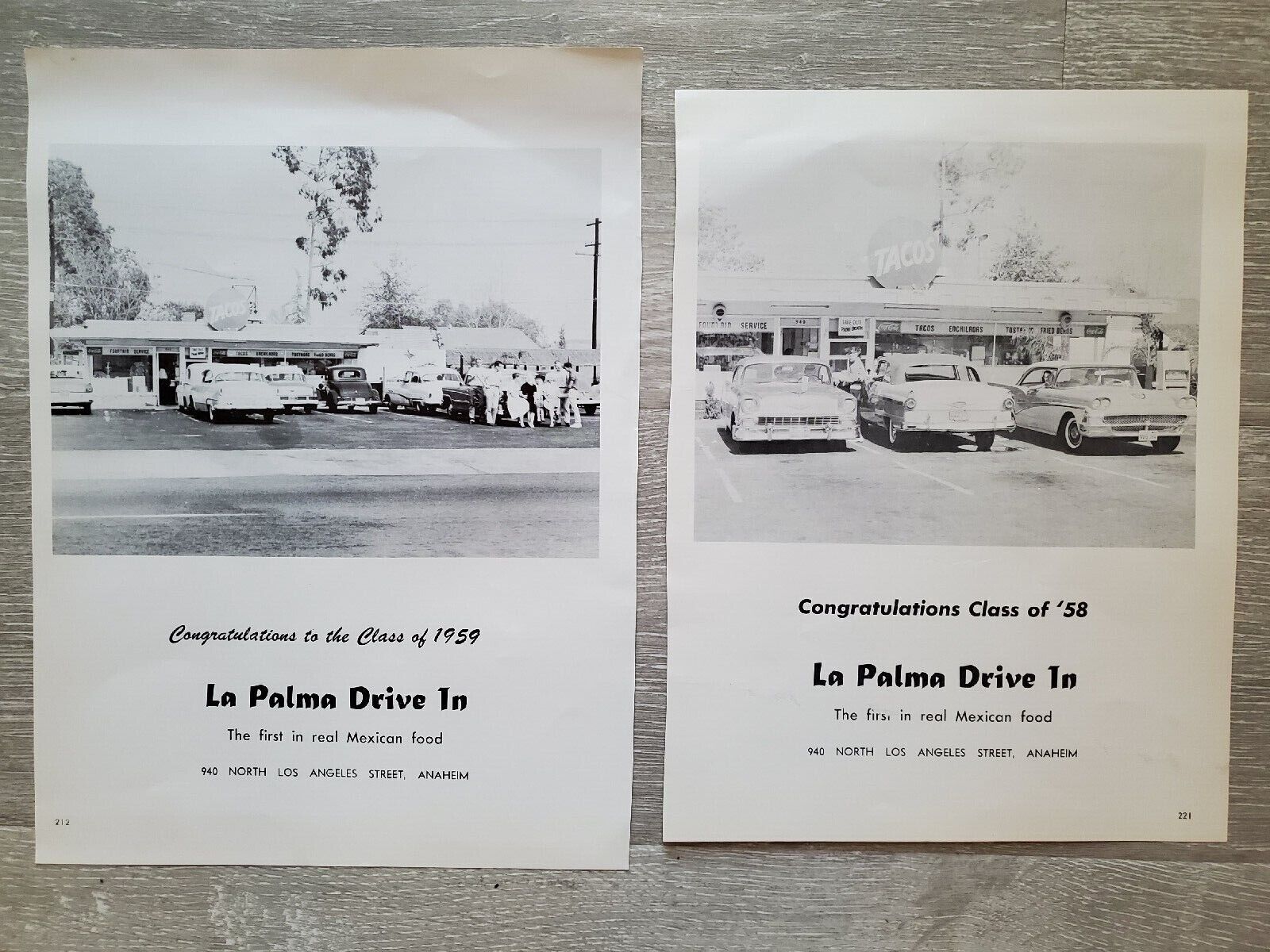 1958 and 1959 La Palma Drive in advertisement Los Angeles x 2 10\
