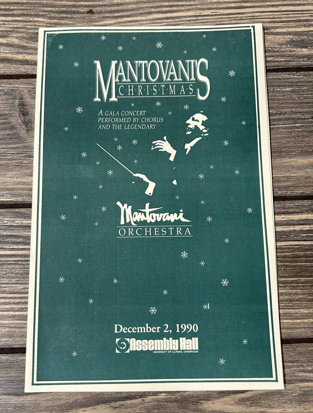 Vintage December 1990 Mantovanis Christmas Program Assembly Hall