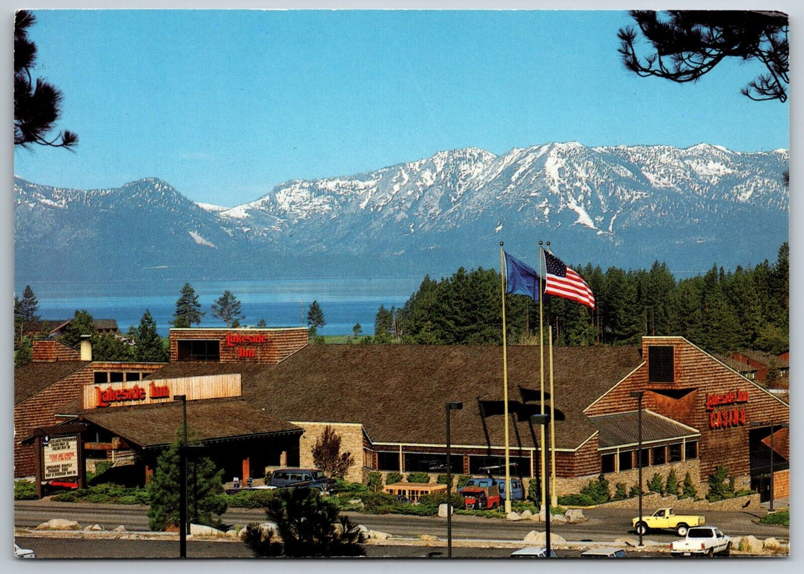 Lakeside Inn & Casino South Shore Lake Tahoe Nevada Stateline 1987 6x4 Postcard