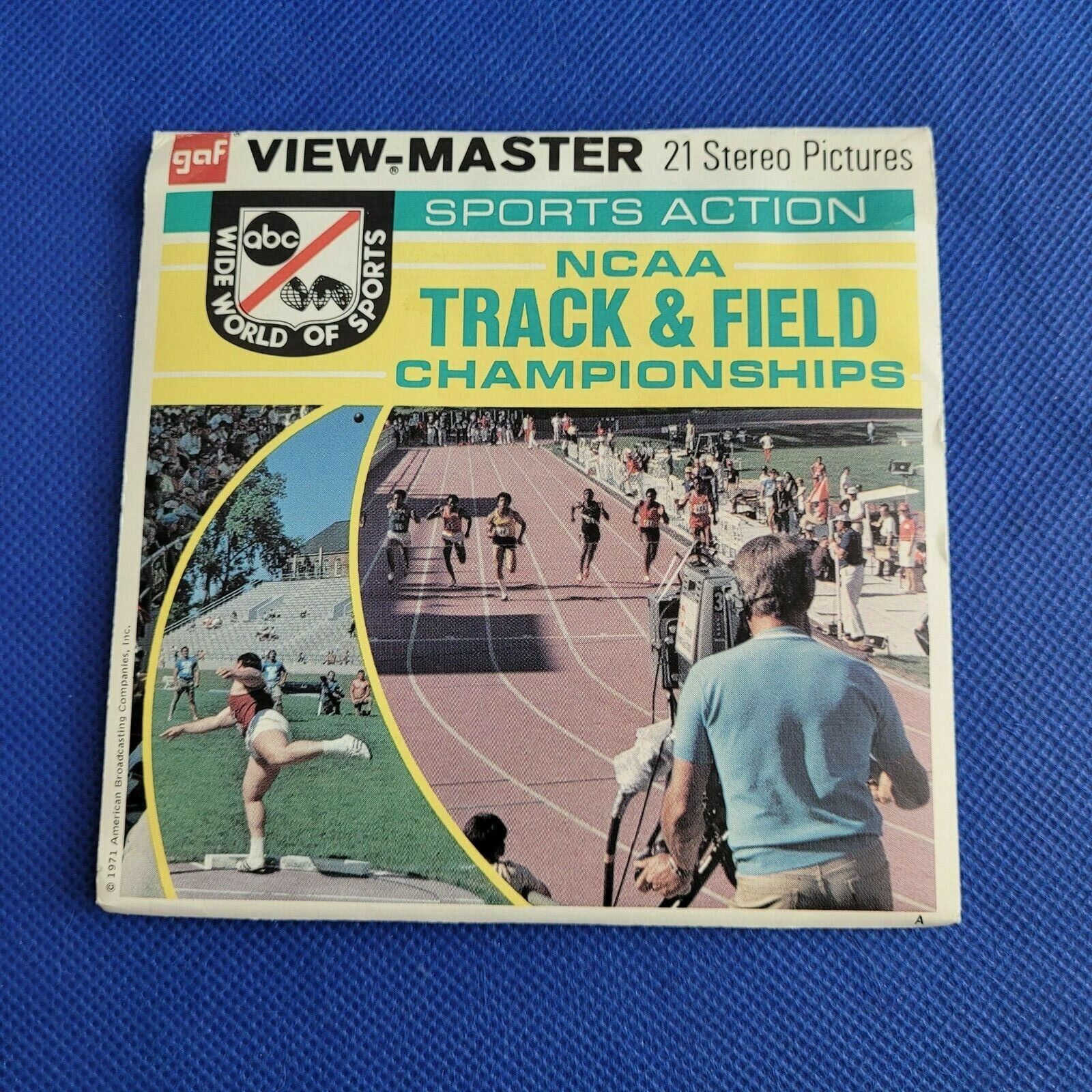 Gaf Sports Action B935 NCAA Track & Field Iowa 1971 view-master 3 reels packet