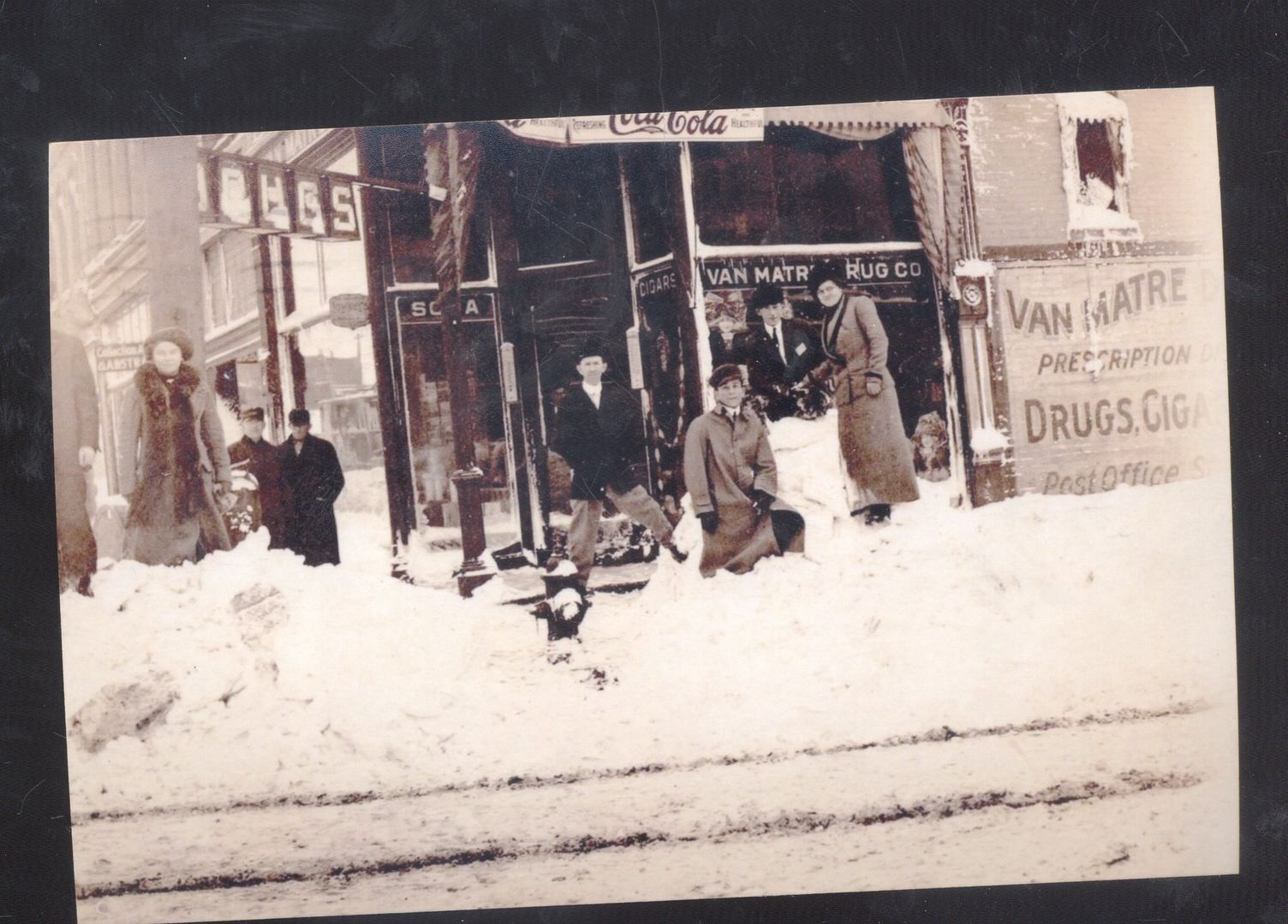 REAL PHOTO SPRINGFIELD MISSOURI 1912 DRUG STORE WINTER SNOW POSTCARD COPY