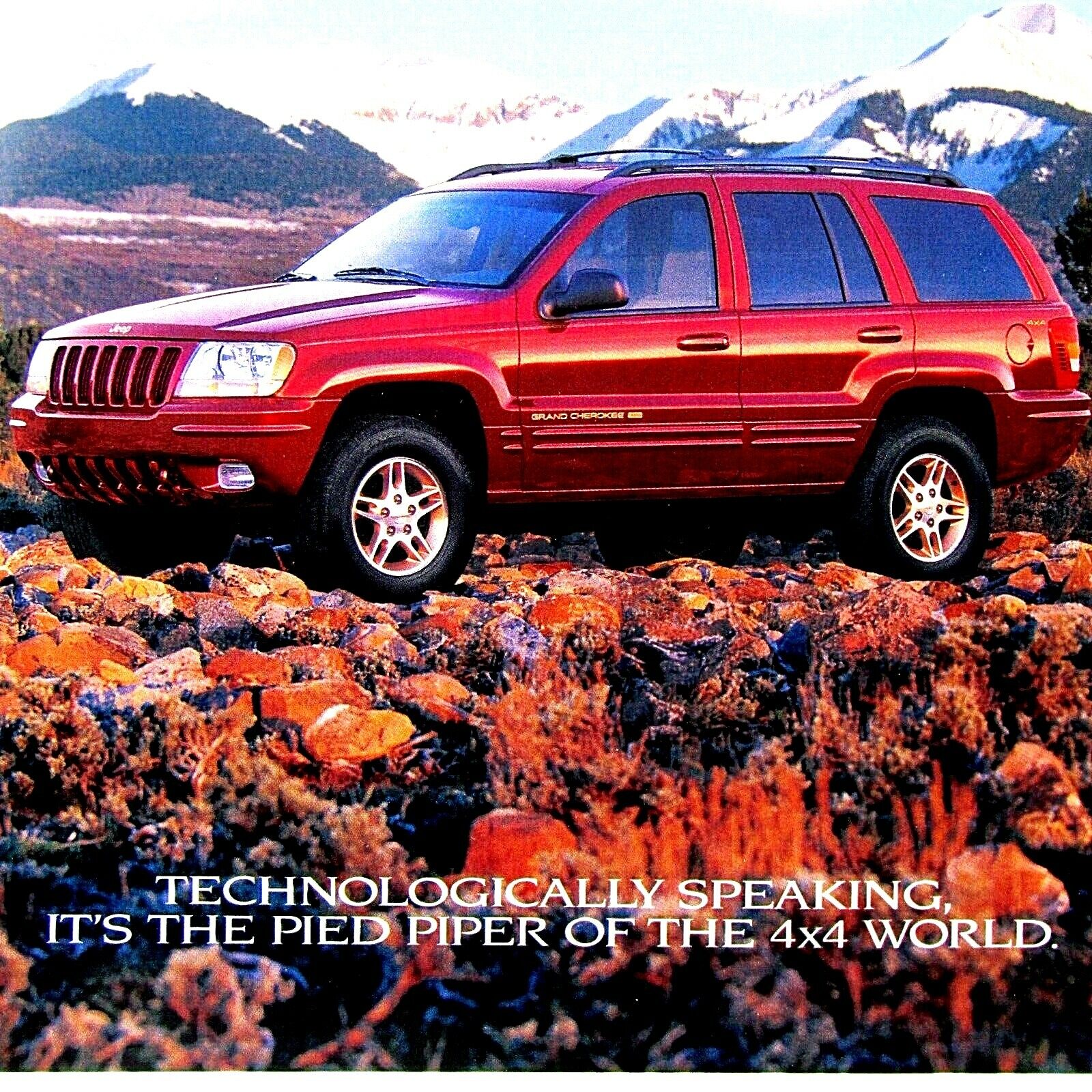 1999 Jeep Grand Cherokee Vintage Red Original Print Ad 8.5 x 11\