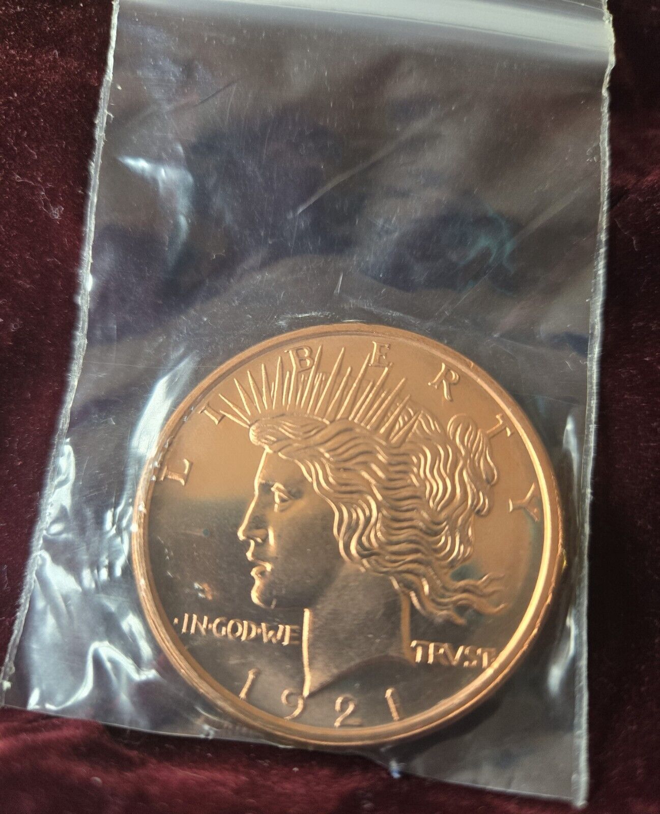 1921 Lady Liberty 1oz .999 Fine Copper Coin Bullion Golden State Mint USA