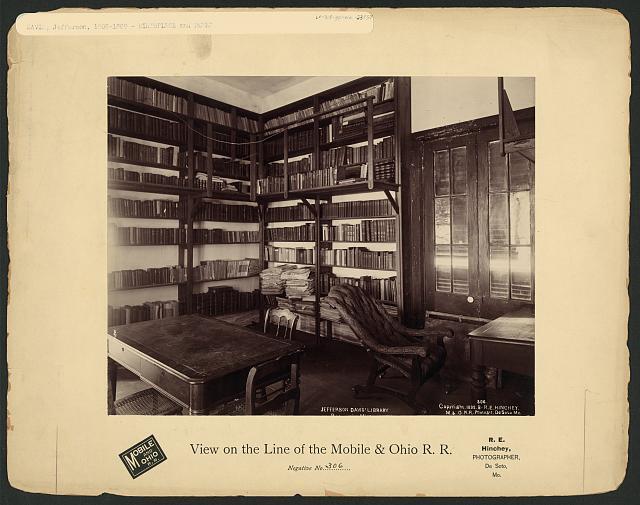 Jefferson Davis' Library,office,books,RE Hinchey,Beauvoir,Mississippi,MS,c1898