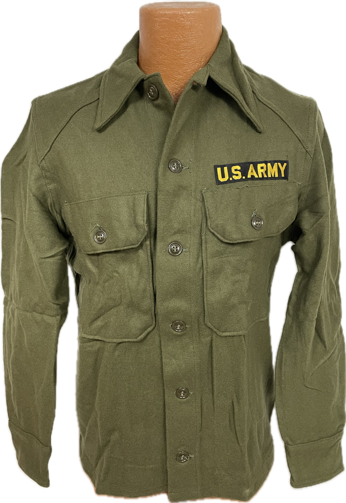 Genuine Vintage US Army 1956 Wool Combat Shirt Small Korean War Era Green OG-108
