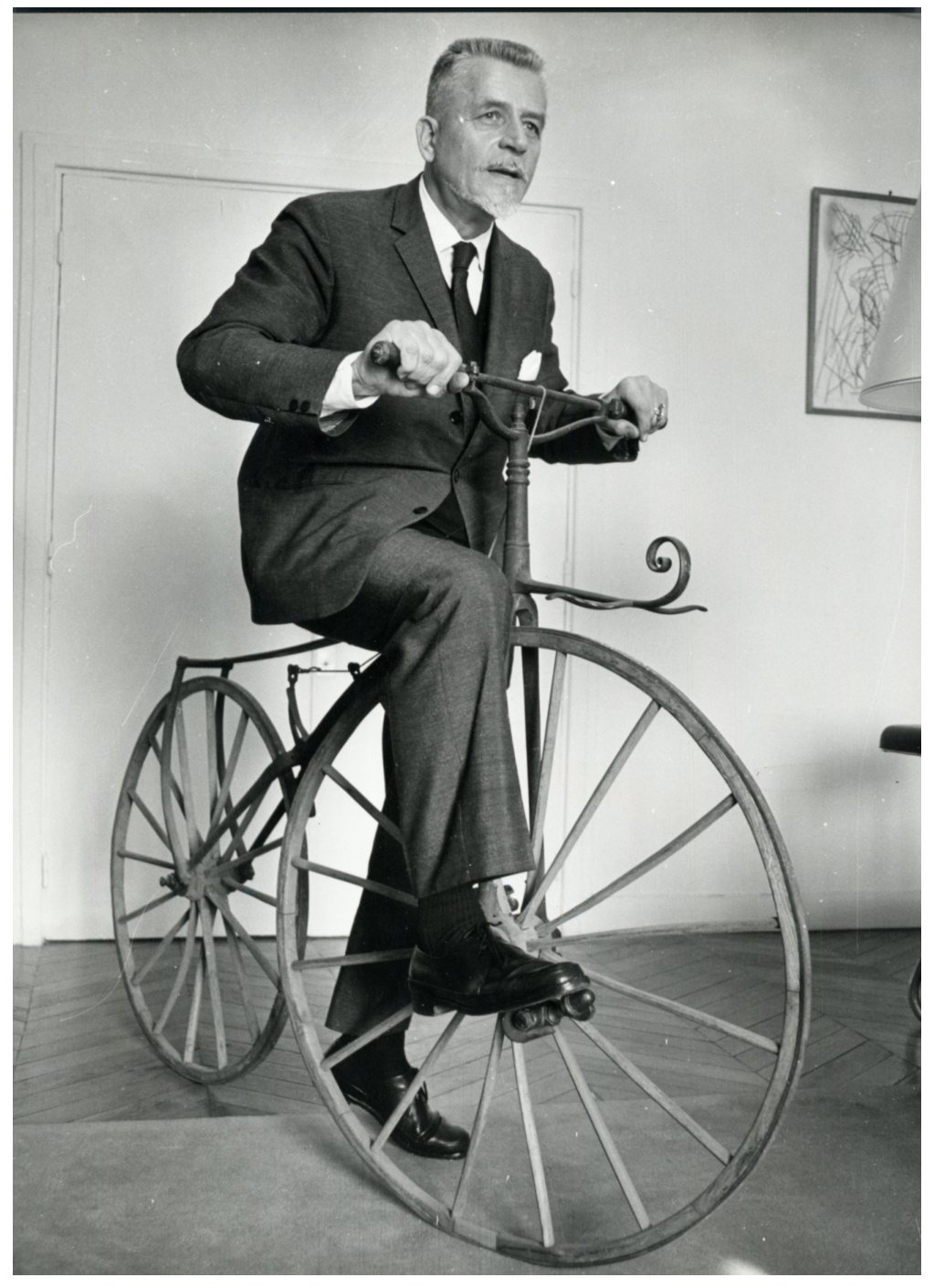 Vintage Robert Buron 18x24 Silver Print Bicycle Circa 1965 
