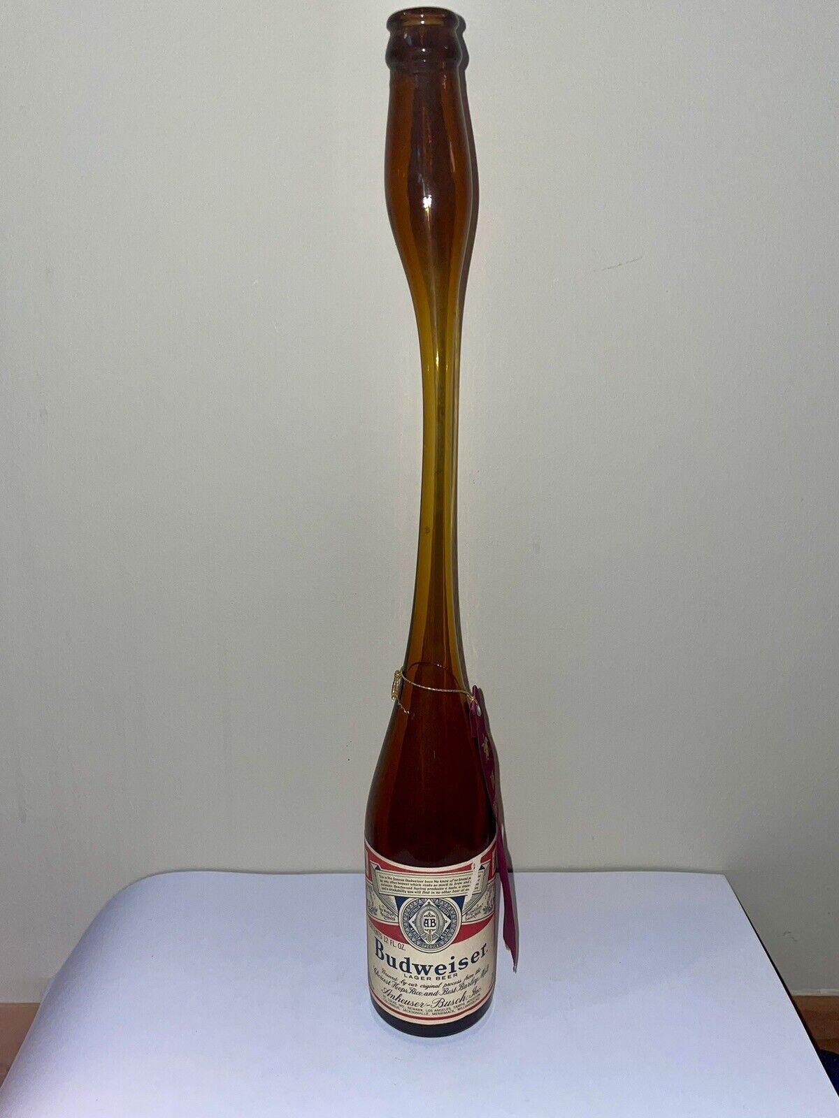 RARE Vintage “The Original Bud Vase” Glass 12 Fl Oz Budweiser Bottle Custom Vase