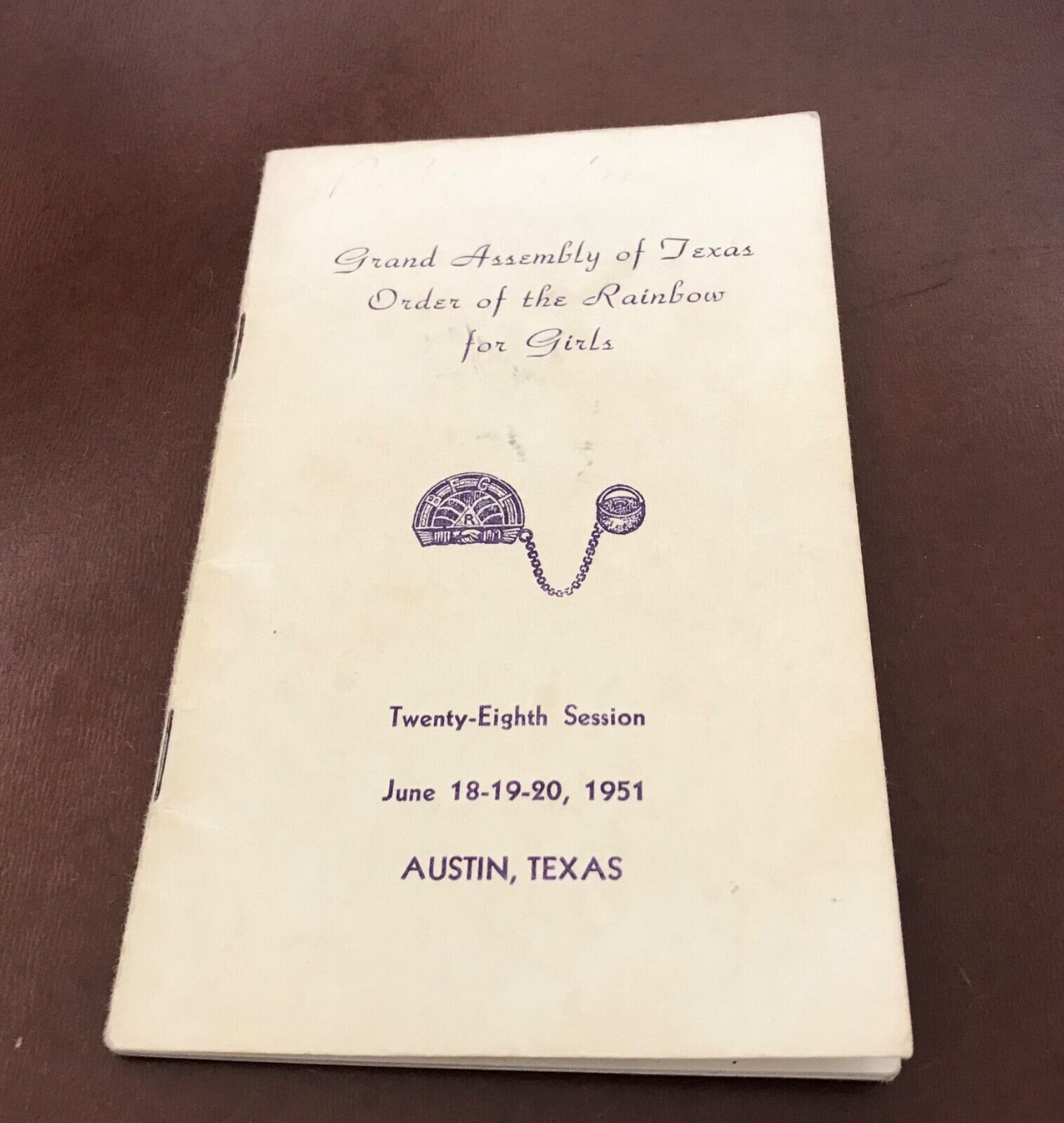 VTG Grand Assembly of Texas..Order of the Rainbow for Girls..June 1951 Austin,TX
