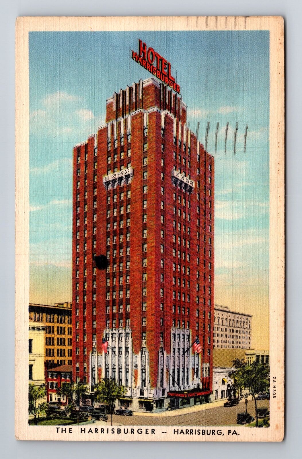 Harrisburg PA-Pennsylvania, The Harrisburger Hotel, Vintage c1940 Postcard