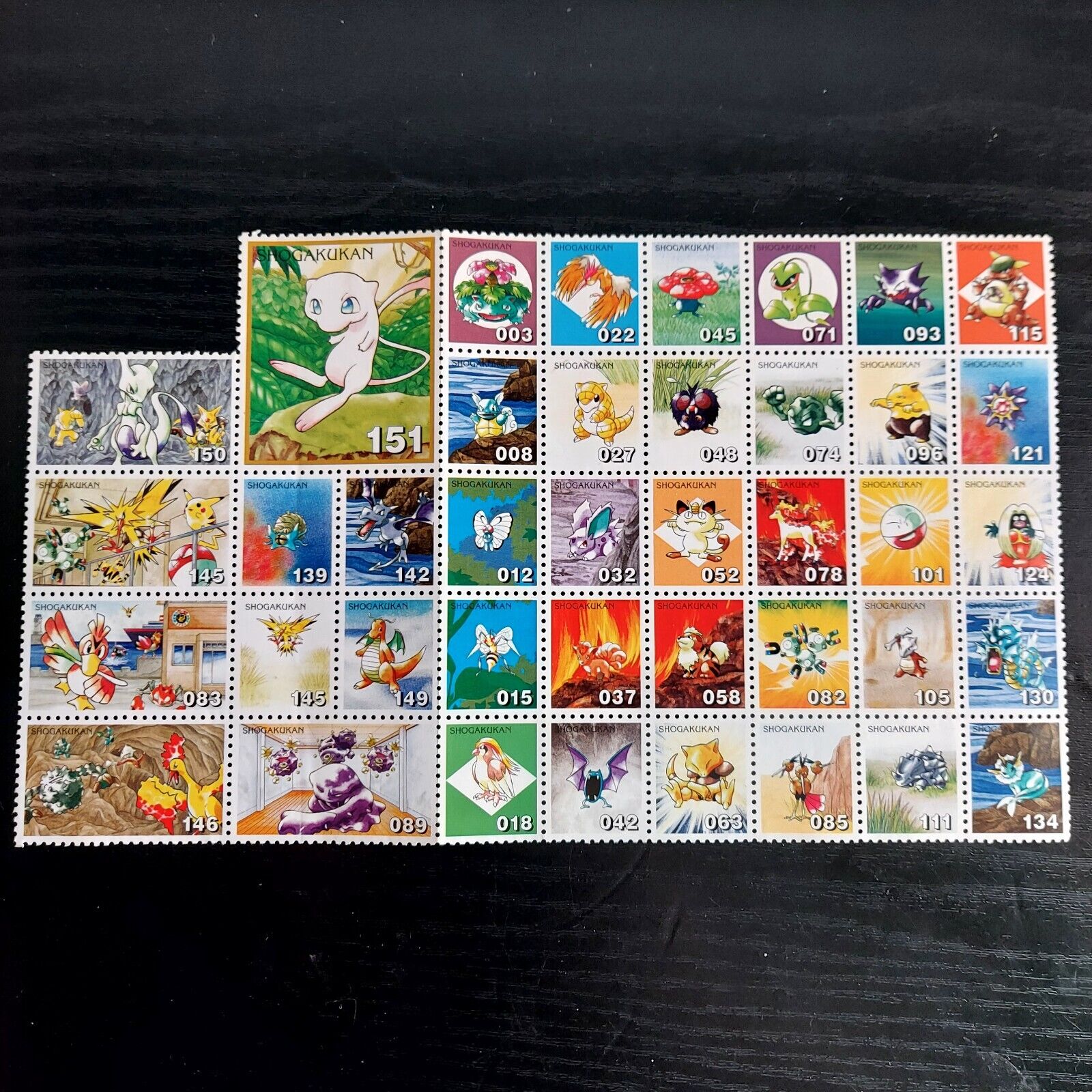 1998 Amazing Pokemon Shogakukan Stamps uncut sheet promo collection mew mewtwo