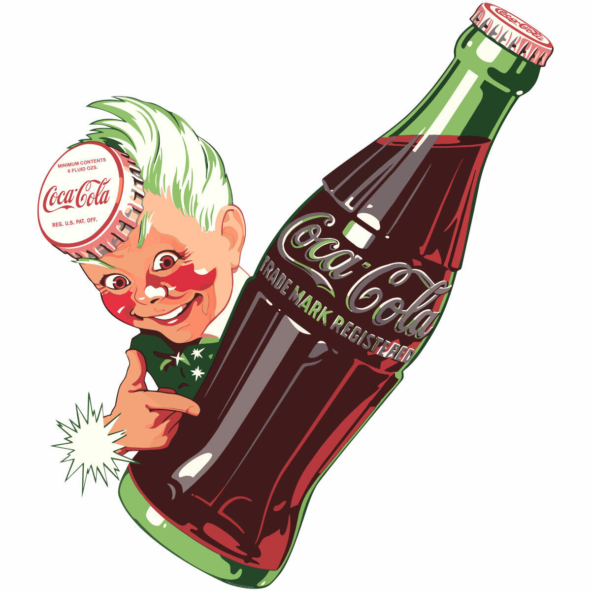 Coca-Cola Sprite Boy with Coke Soda Bottle Decal Officially Licensed Made In USA