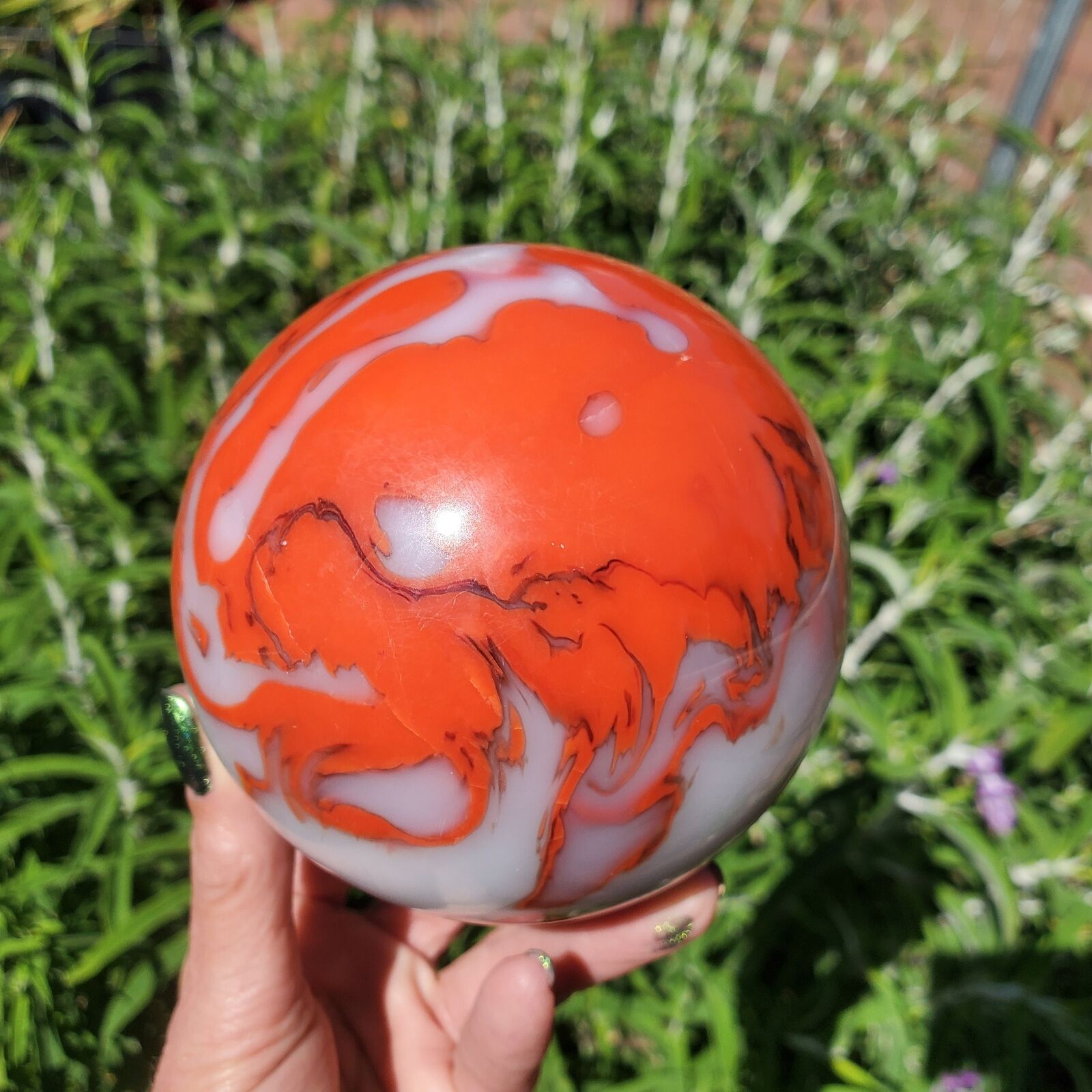 Red Agate Large Fiery Swirl Sphere | 1170 Grams | 97mm | 2lbs 10oz