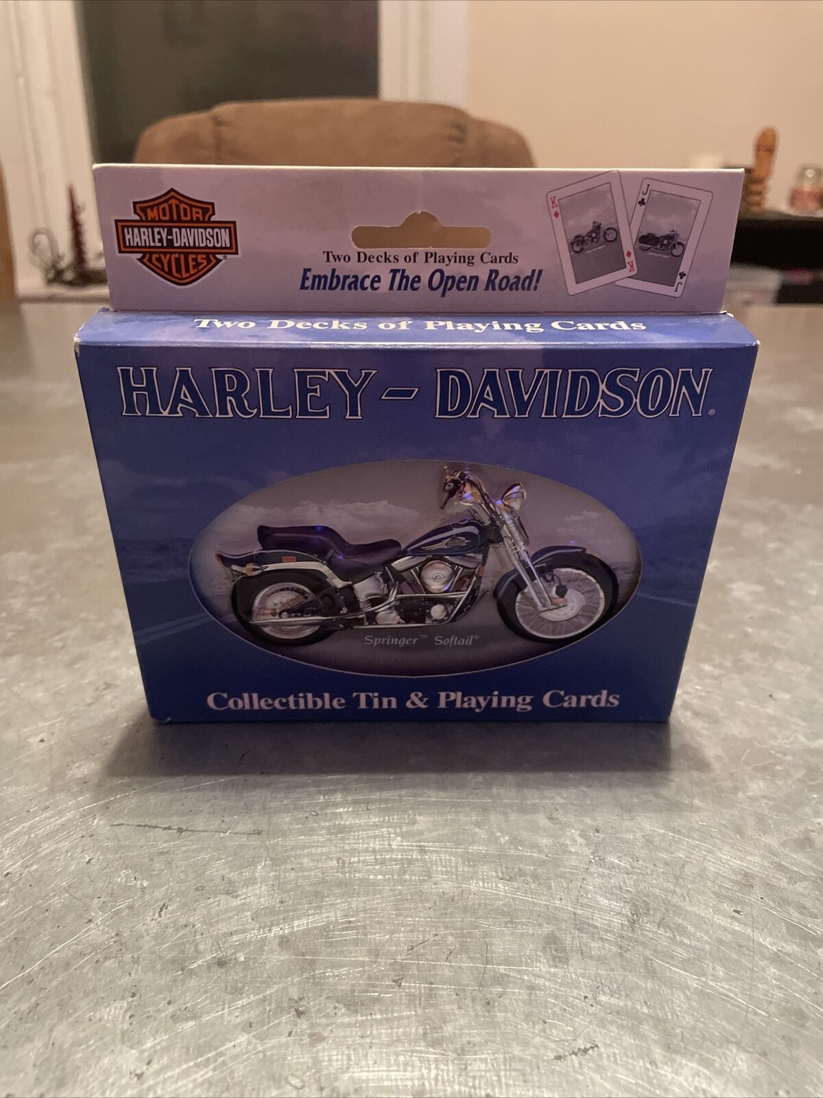 Harley Davidson Motorcycles 2001 Collector Tin & 2 Decks of Cards - NEW SEALED