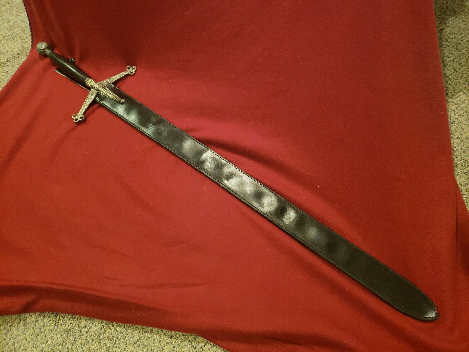Vintage Large Hand And A Half Bastard Sword Medieval European Style