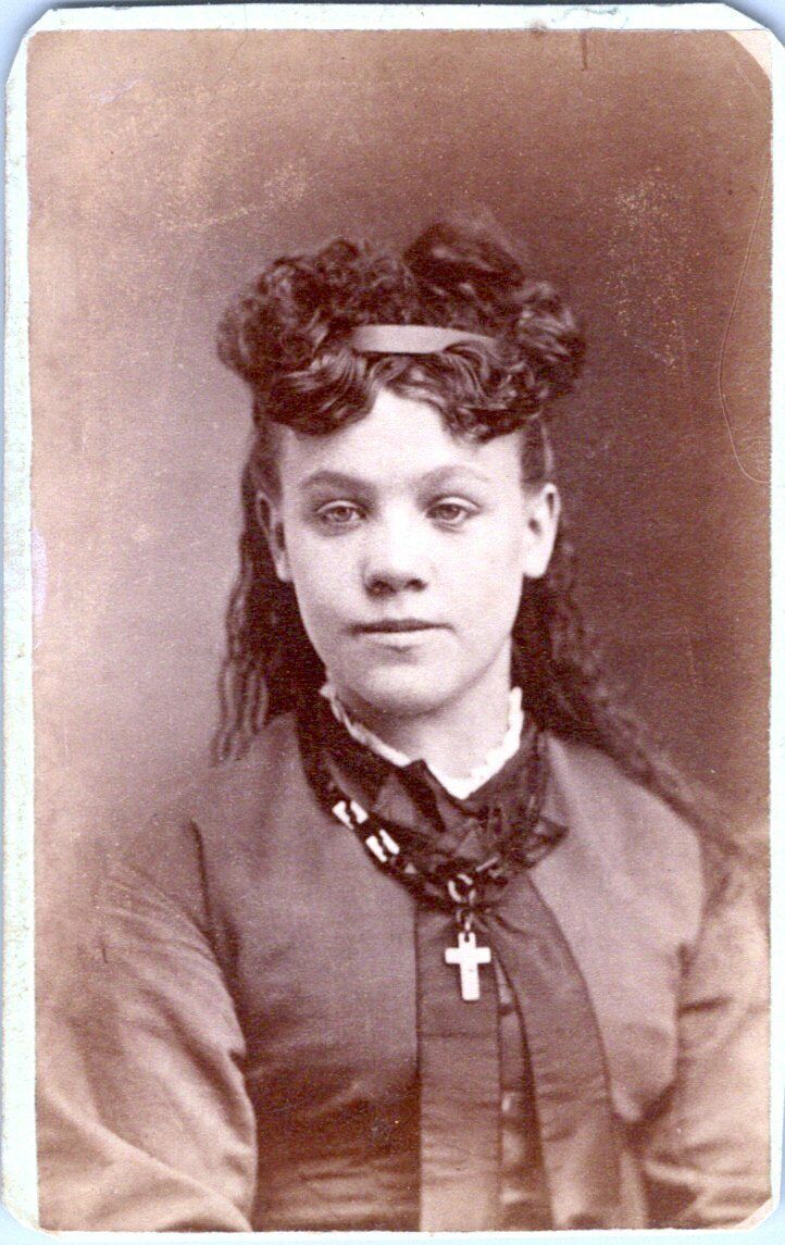 Westerville Ohio CDV 1880s Beautiful Teen Girl ID\'d Ellen D. Becker Photo B9