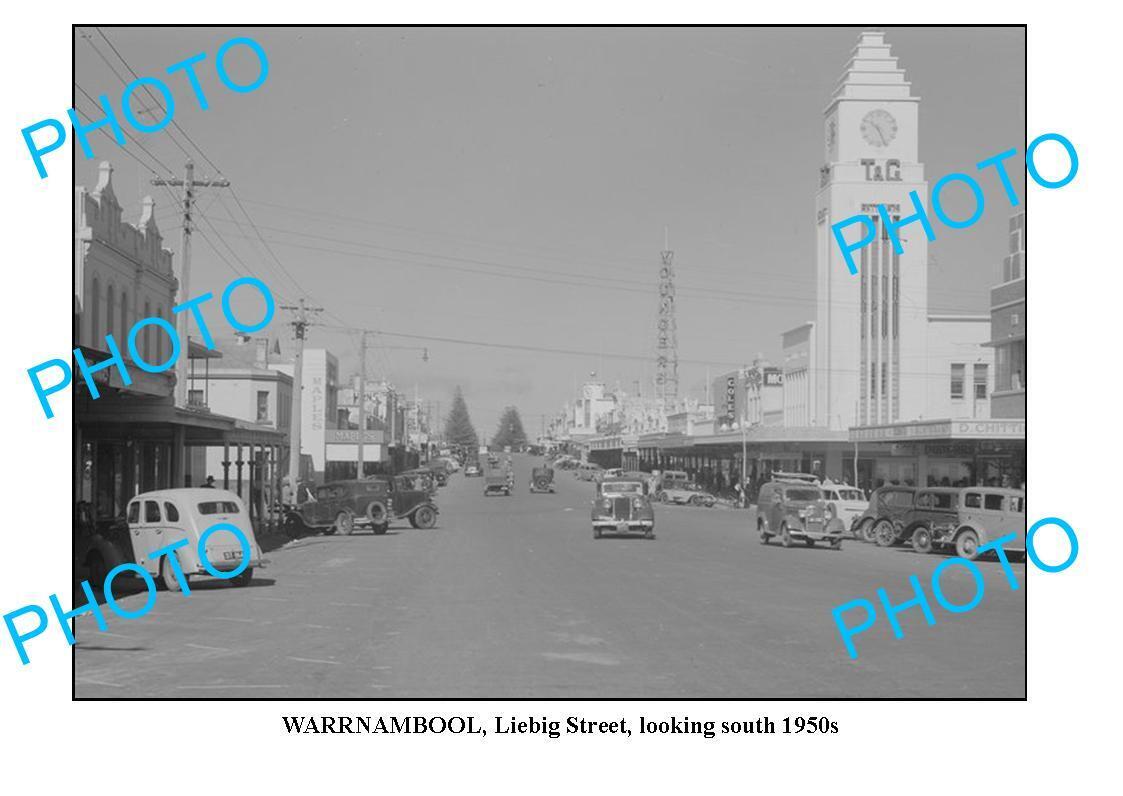 LARGE PHOTO OF OLD WARRNAMBOOL LIEBIG STREET 1950s 1