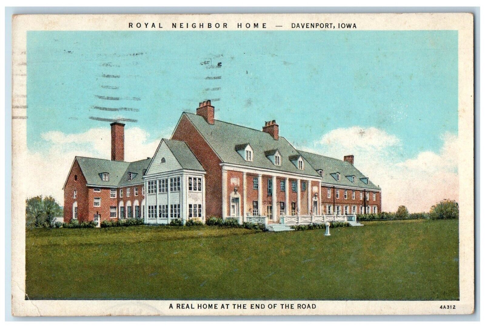 1938 Exterior View Royal Neighbor Home Davenport Iowa Antique Vintage Postcard