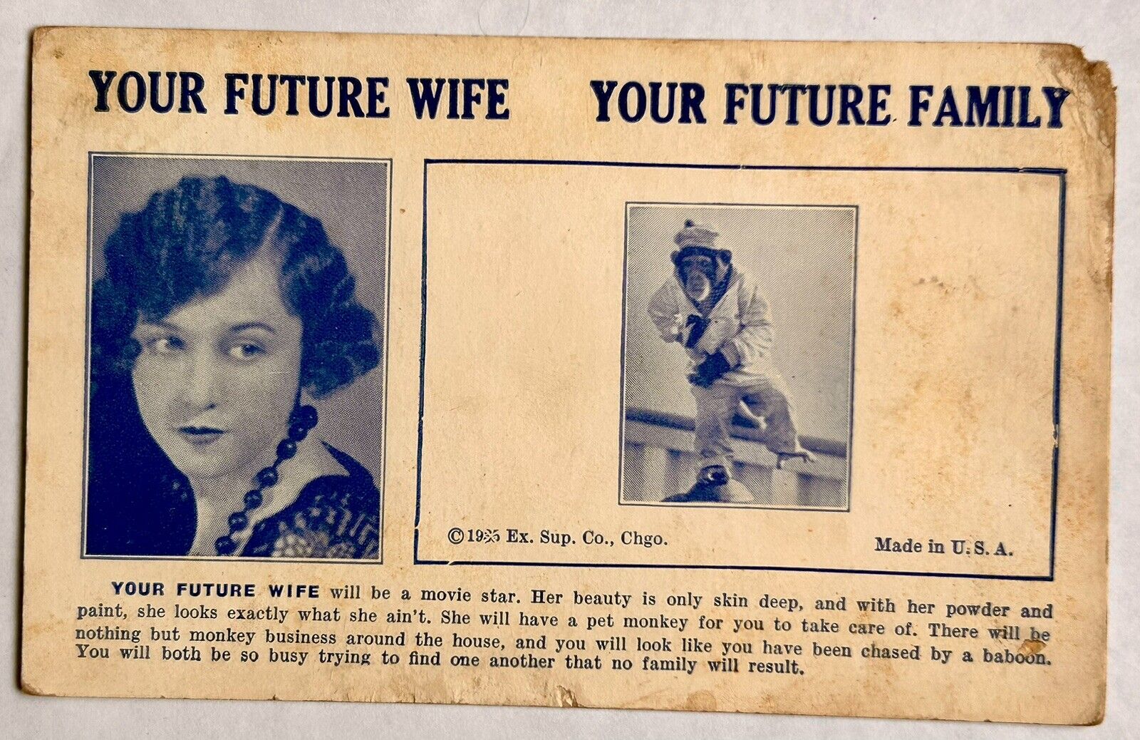 Future Wife Family Vintage Postcard. Early 1900s. Love And Relationships