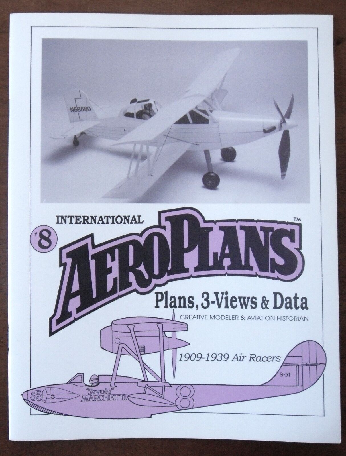 AEROPLANS Plans, 3-views & Data #8, 1909-1939 Air Racers, model airplanes, book