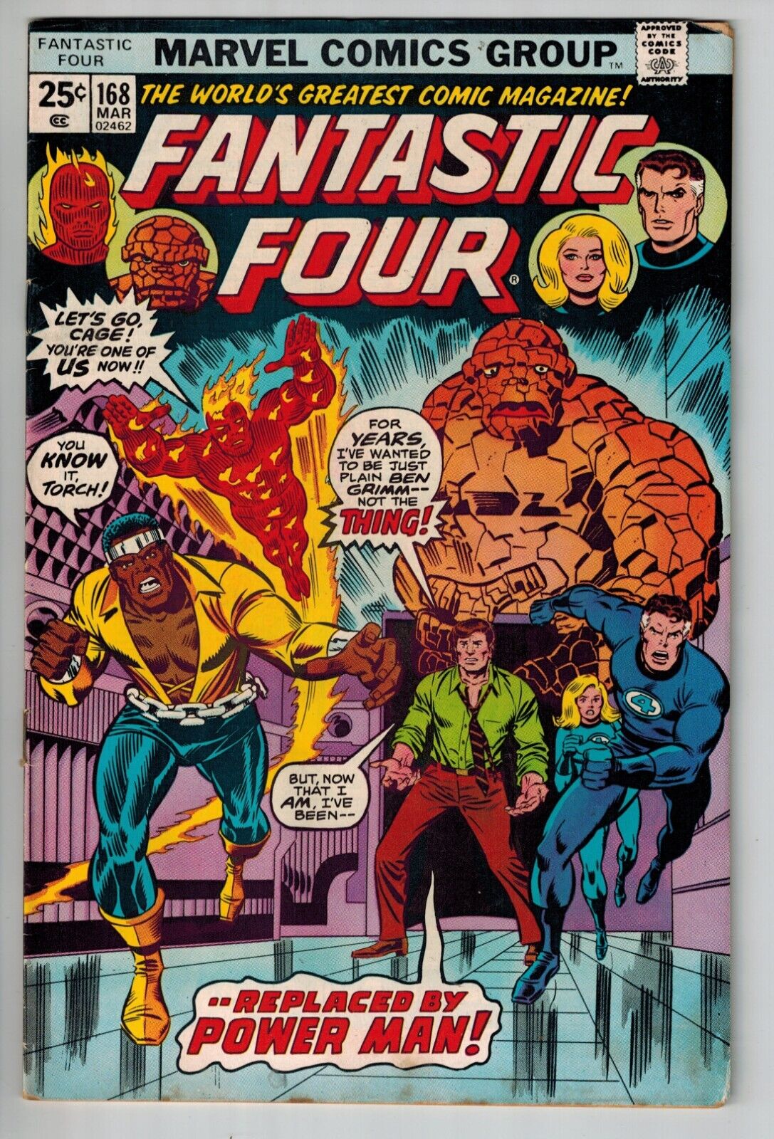 Fantastic Four 168, 169, 171, 172 Power Man replaces the Thing Perez & Kirby