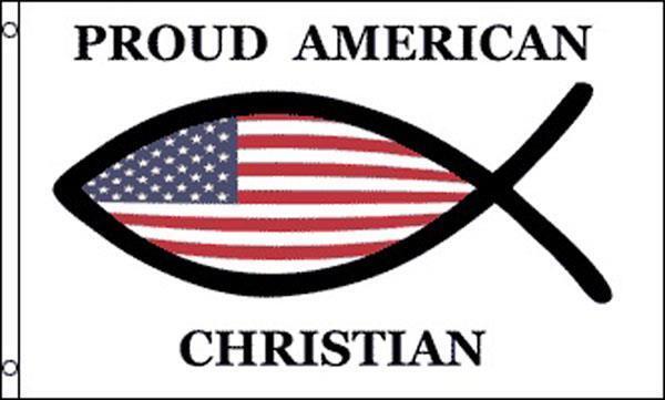 USA CHRISTIAN 3 X 5 FLAG #679 red white blue strips stars fish RELIGIOUS 3x5 NEW