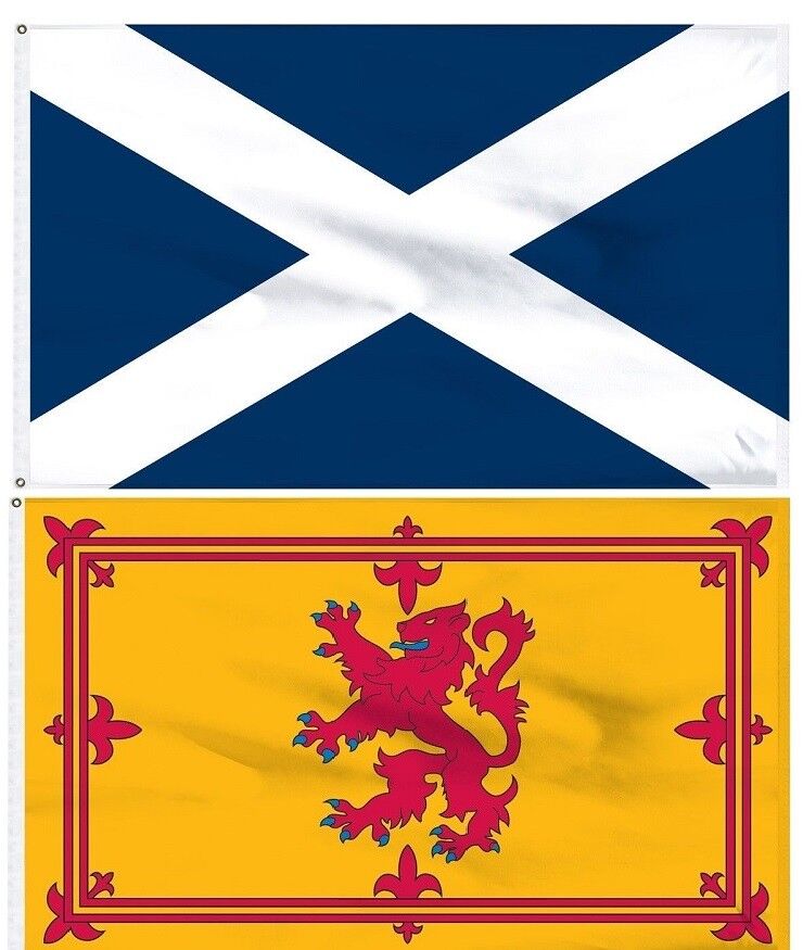3X5 SCOTLAND FLAG Combo Lot ST ANDREW Cross + Scotland Lion Rampart 2 Flags