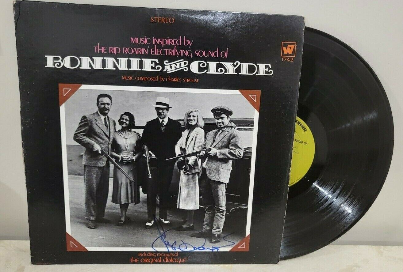 FAYE DUNAWAY BONNIE AND CLYDE MUSIC LEGEND SIGNED AUTOGRAPHED ALBUM COVER RARE