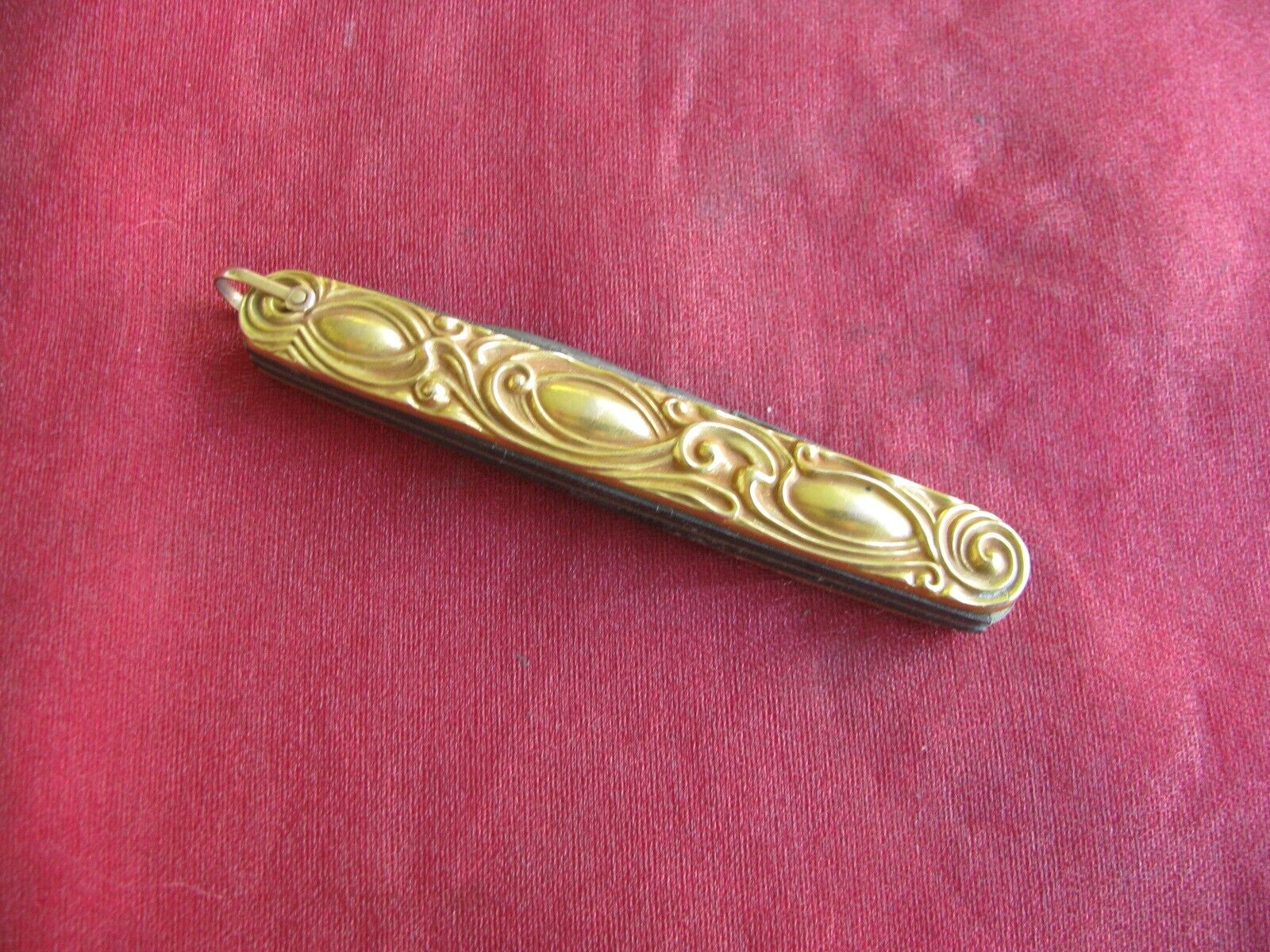 L&K Vintage 4-Blade Gentleman\'s Pocket Knife, 14K Gold Art Nouveau Scales