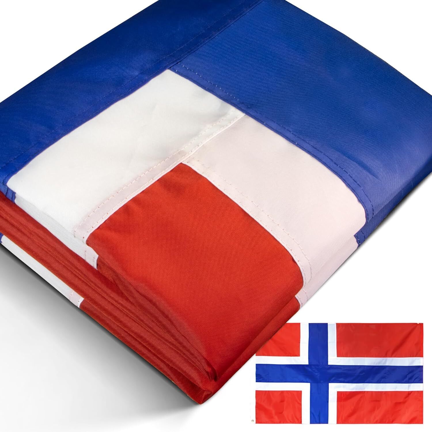 Anley EverStrong Series Embroidered Norway Flag 3x5 Ft - Nylon Norwegian Flag