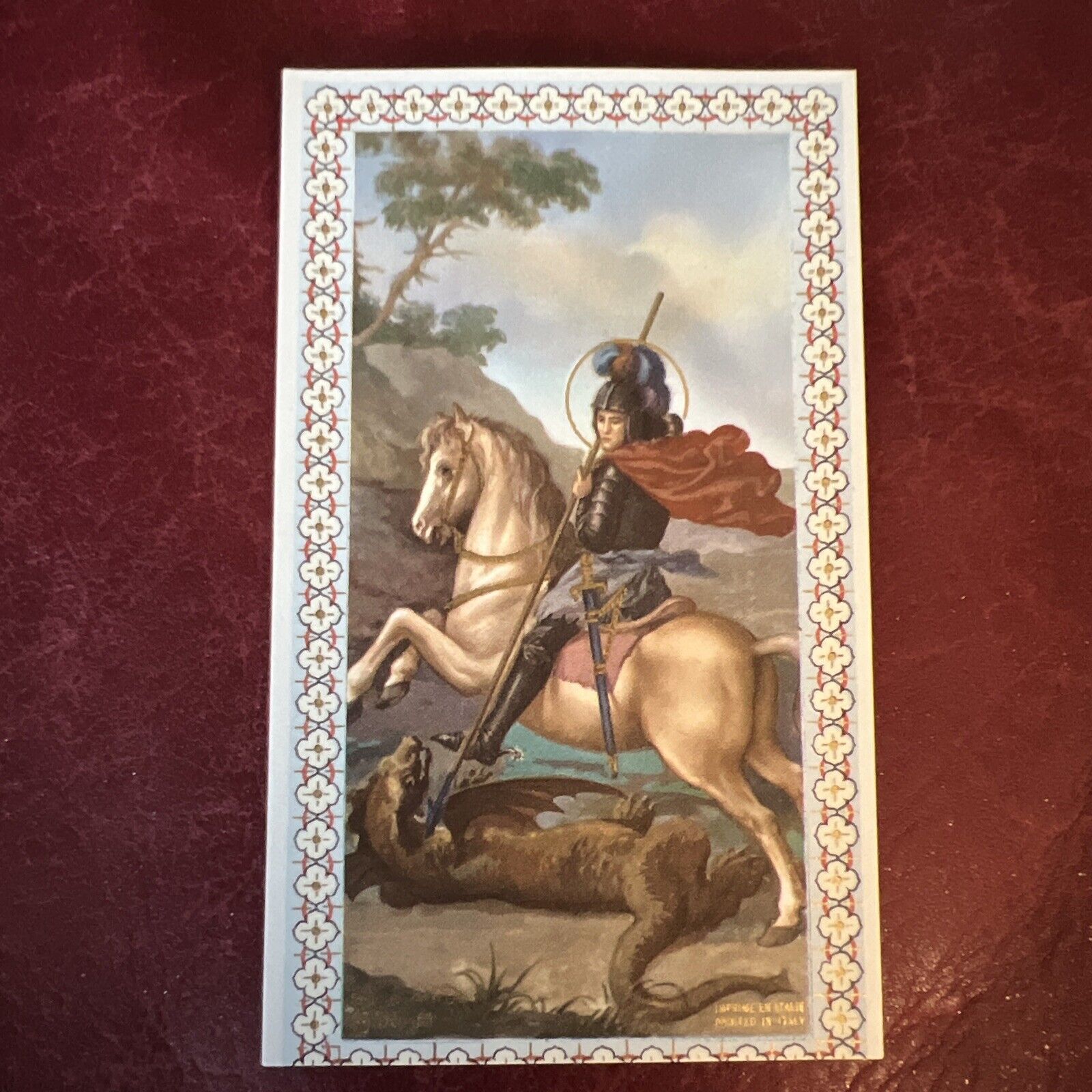 Vintage Catholic Holy Card - St. George And The Dragon