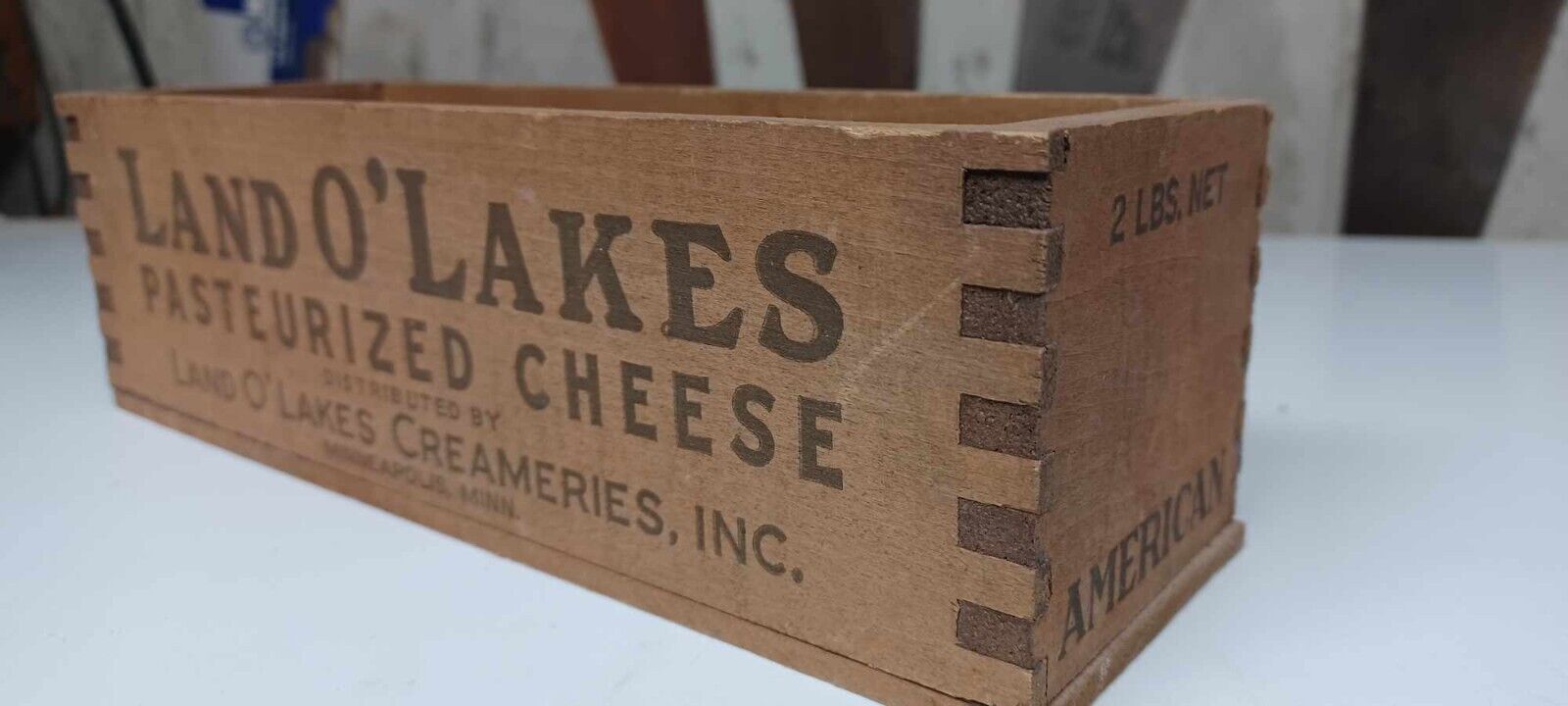 Antique wooden Land O Lakes cheese box