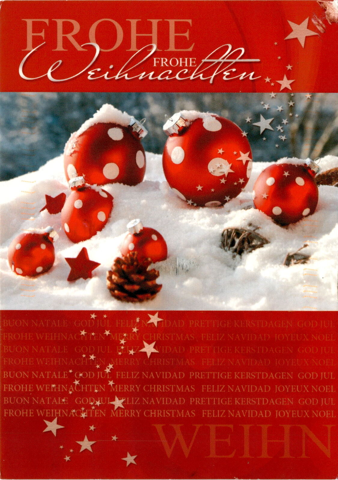 German, Italian, Swedish, Spanish, Dutch, French, Christmas, New Year Postcard
