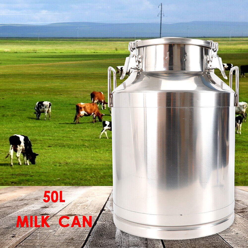Stainless Steel Milk Can 50 Liter 13.25 Gallon Milk Bucket Wine Pail Bucket