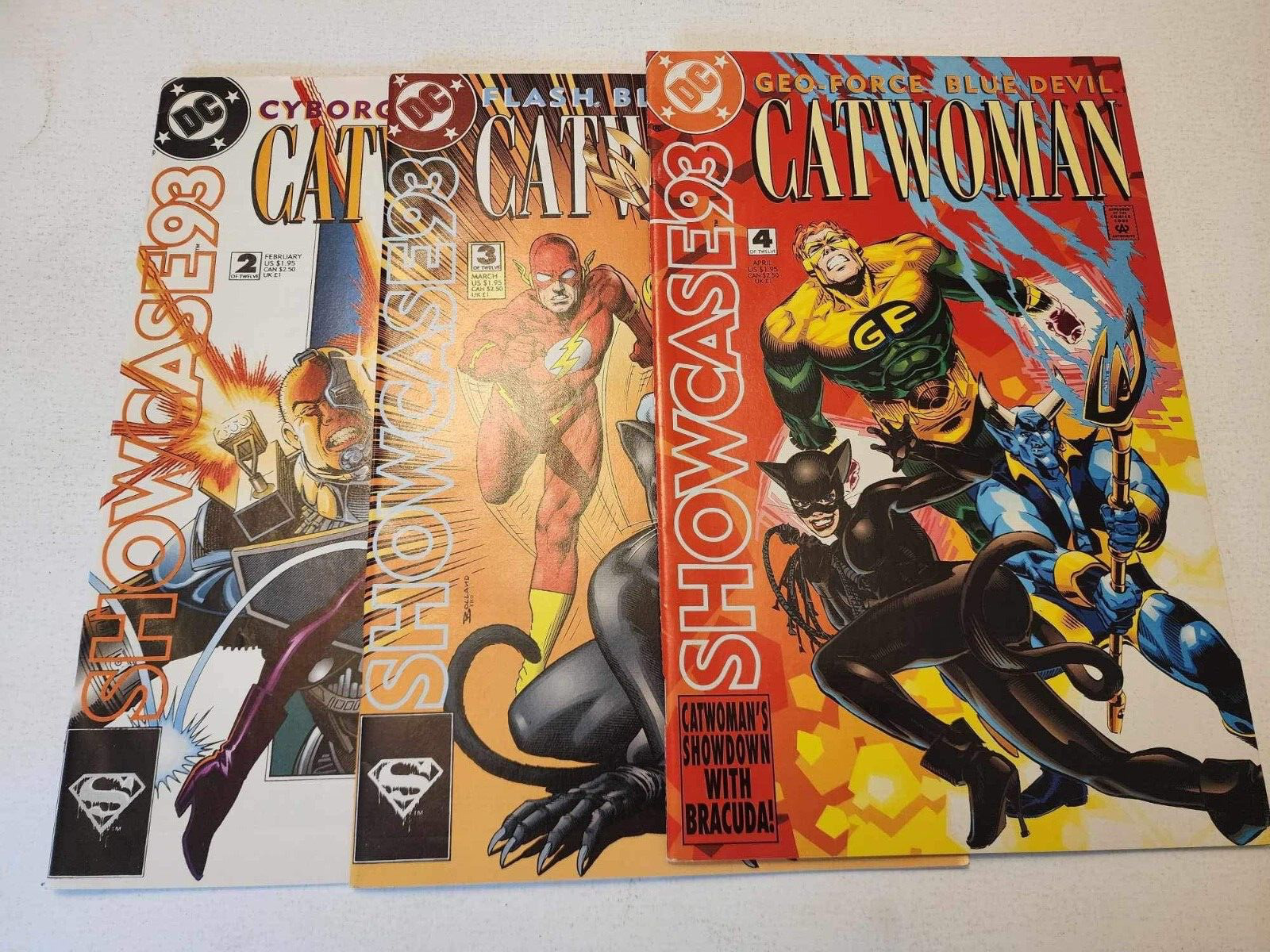 Lot of 3 Catwoman Showcase 93 comics # 2 3 4 1993 DC VF+ to NM