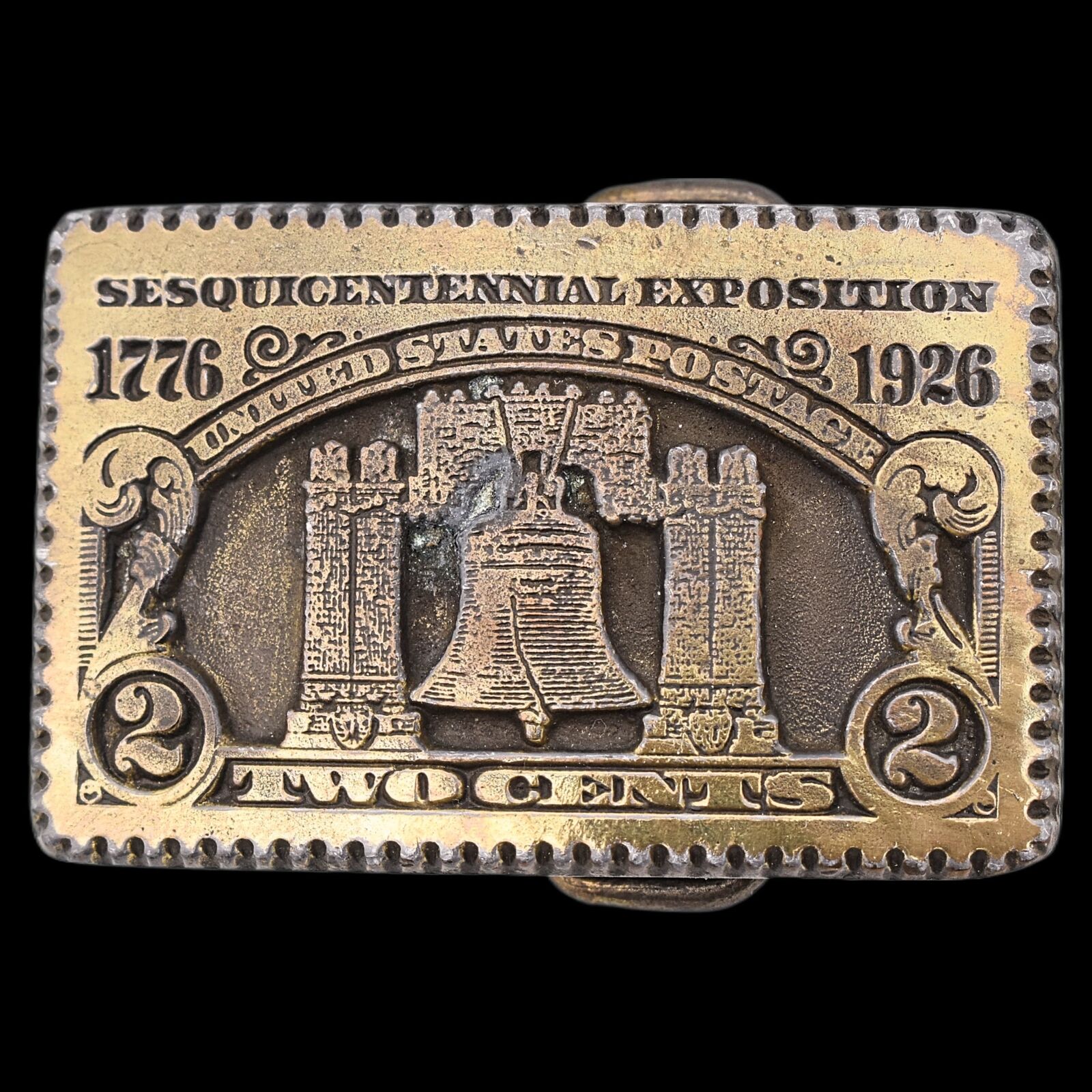Sequicentennial Exposition 1776-1926 2-Cent Stamp Vintage Belt Buckle