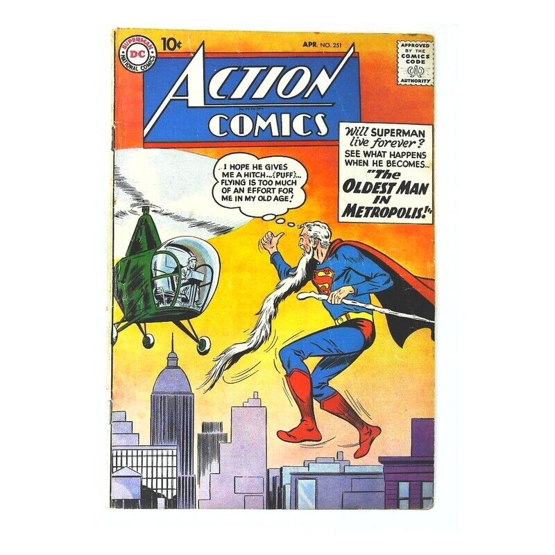 Action Comics (1938 series) #251 in Fine minus condition. DC comics [t\