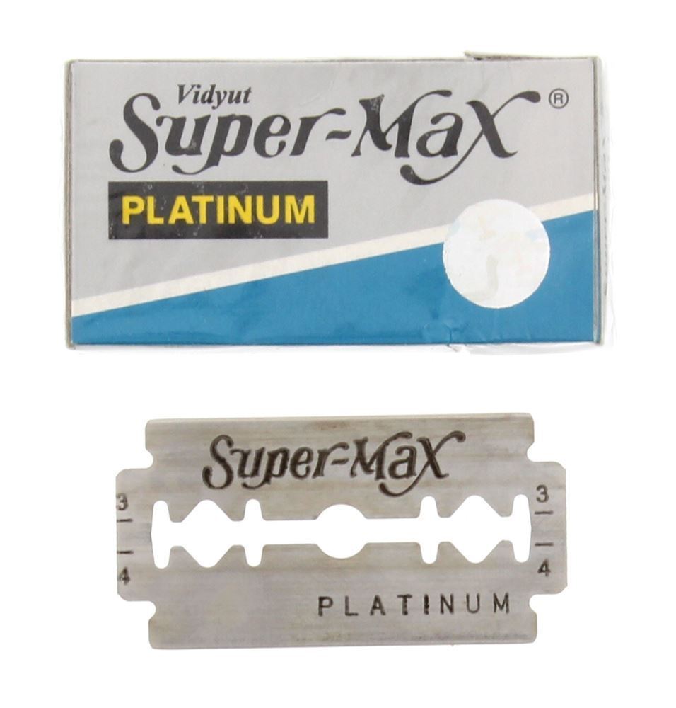 200x SUPERMAX PLATINUM DOUBLE EDGE RAZOR BLADES BARBER OLD FASHION PACK