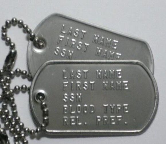 US ARMY AUTHENTIC PERSONALIZED DOG TAGS. MUST SEE 