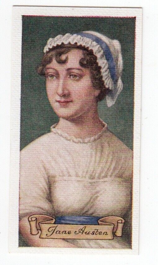 1935 Trade Card of JANE AUSTEN Pride and Prejudice Emma  Poets\' Corner