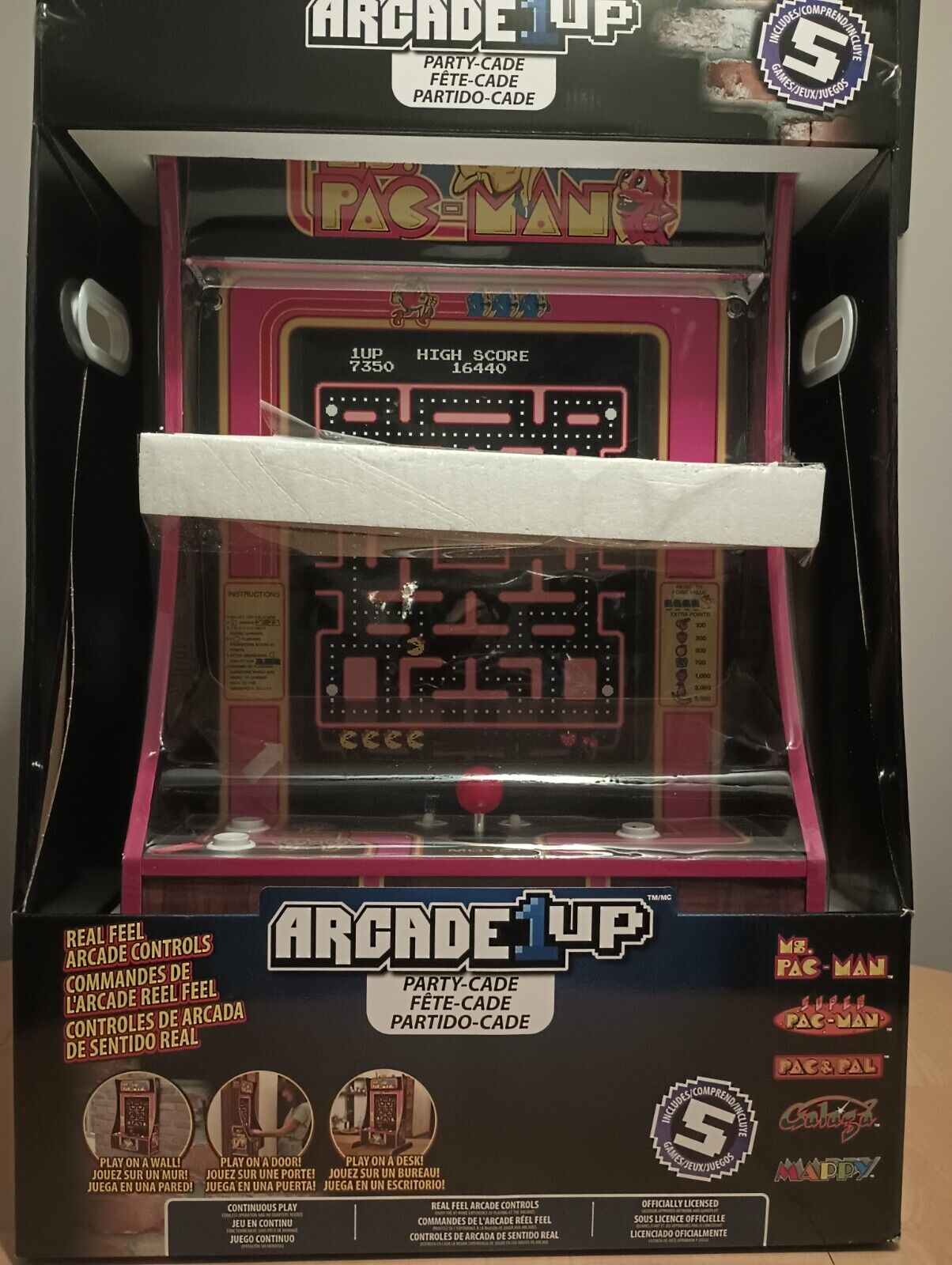 Arcade1up Ms PAC-MAN 5-in-1 Games Party-Cade Sealed New In Box