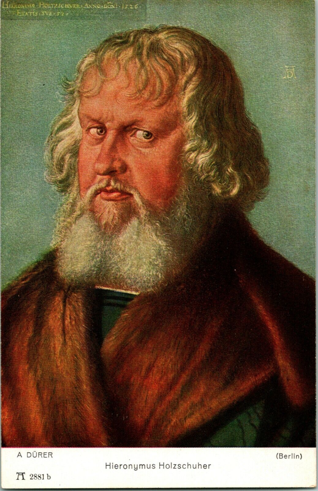 Vtg German Art Postcard Albrecht Durer Portrait of Hieronymus Holzschuher UNP